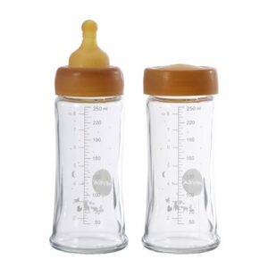 Køb HEVEA Baby Glas sutteflaske Wide Neck 2-pak -250ml online billigt tilbud rabat legetøj