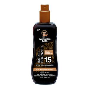 Australian Gold Instant Bronzer Sunscreen Spray Gel SPF15 - 100 ml.