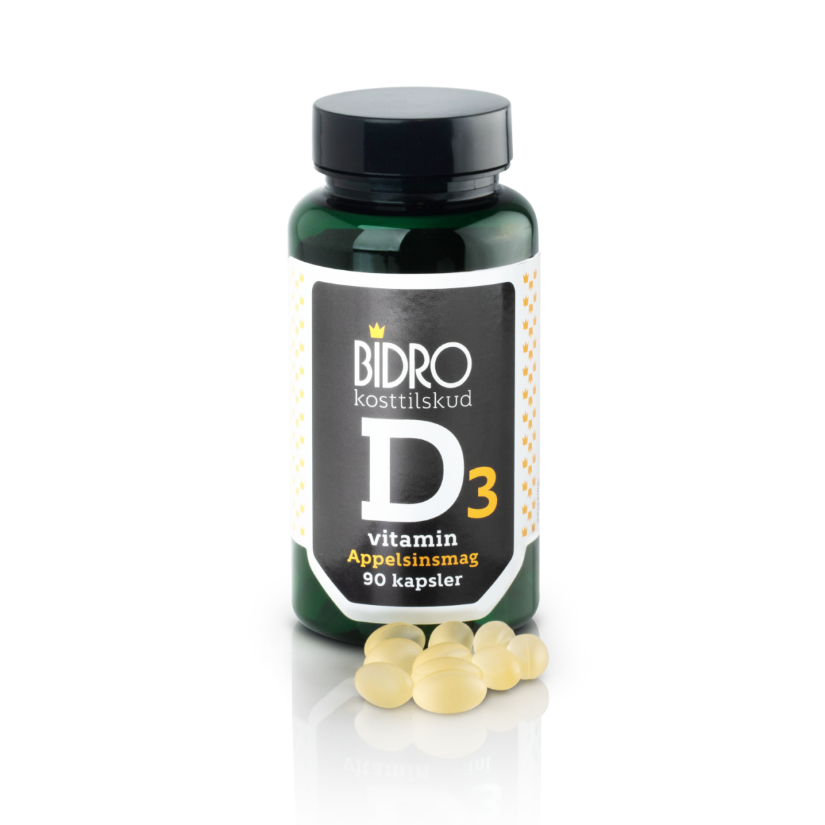 Bidro D-vitamin 38 ug m.appelsinsmag 90 kapsl