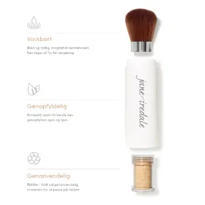 Jane Iredale Amazing Base Loose Mineral Powder i farven Warm Brown inkl. Refillable Brush  - 1 stk
