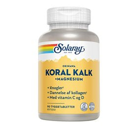 Solaray KoralKalk med vit. C og D tyggetablet 90 tab.