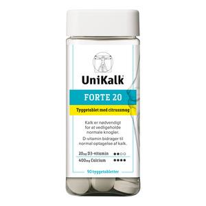 UniKalk Forte tyggetablet med citrussmag - 90 tyggetabl.